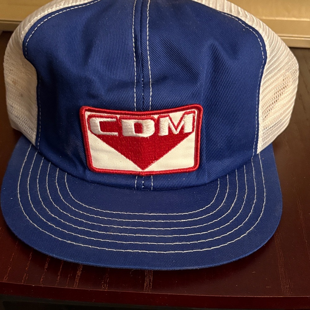 Vintage CDM Blue and White Trucker Hat